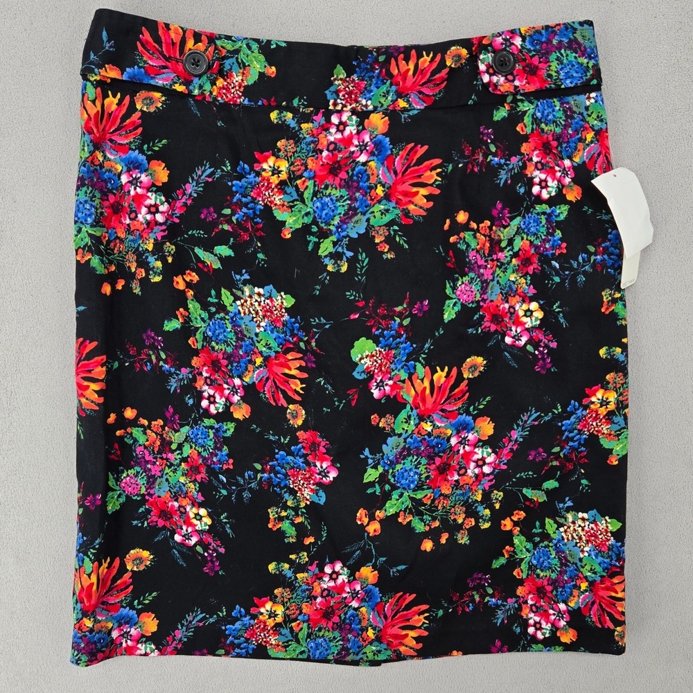 Laundry New 10 Floral Pencil Skirt Womens Black Multi Colorful N3S24S36 TJ